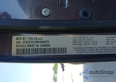 2021 Dodge Challenger R/T Scat Pack из США, поврежденный, VIN 2C3CDZFJ2MH646474